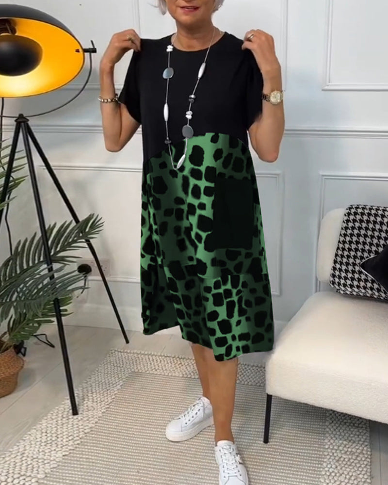 Adriana™ - Rochie Midi cu Mâneci Scurte pentru Femei