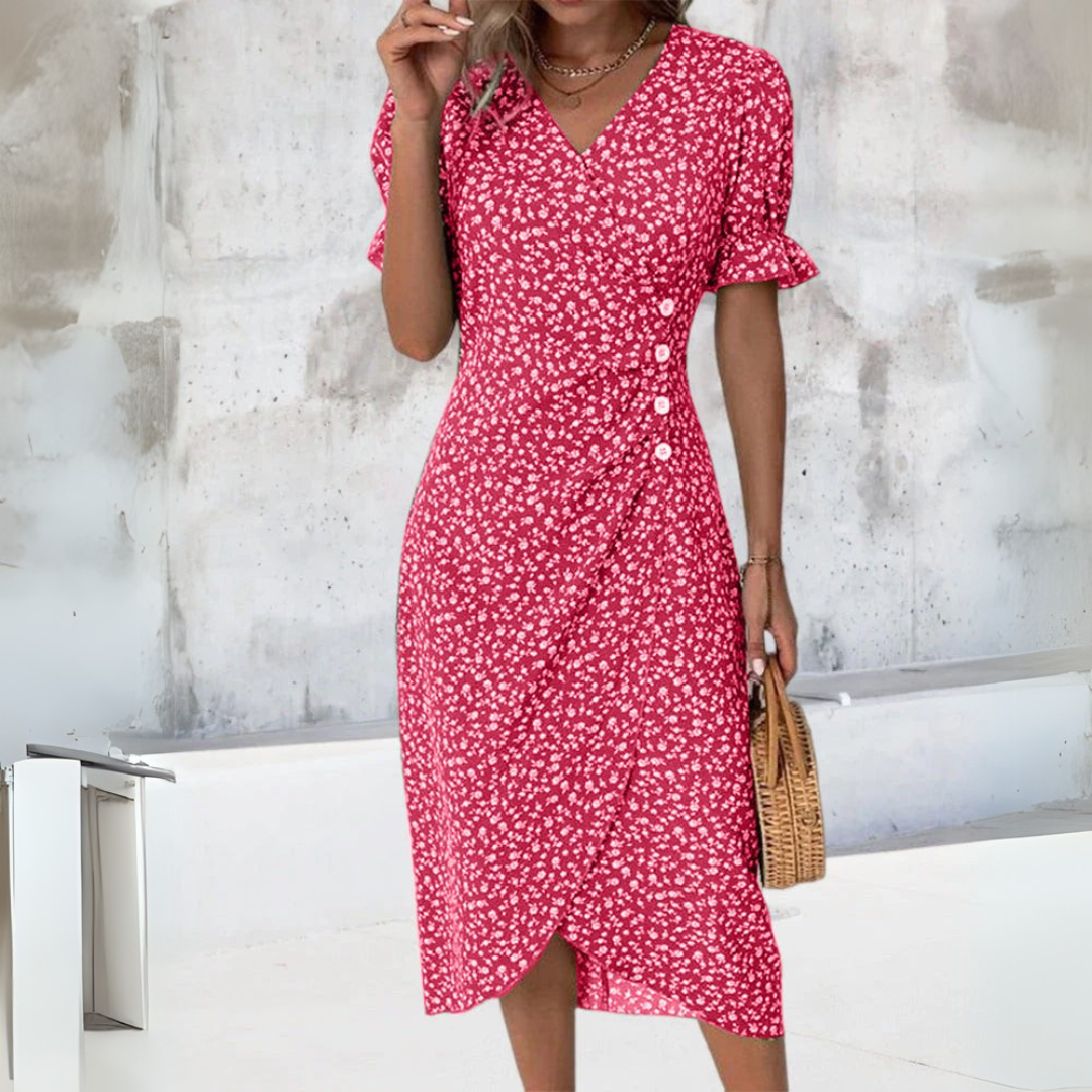 Helena | Rochie midi elegantă cu imprimeu floral