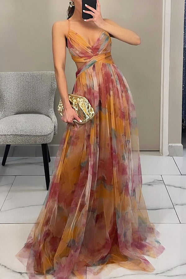Giselle - Rochie Maxi Incantevă cu Imprimeu Floral