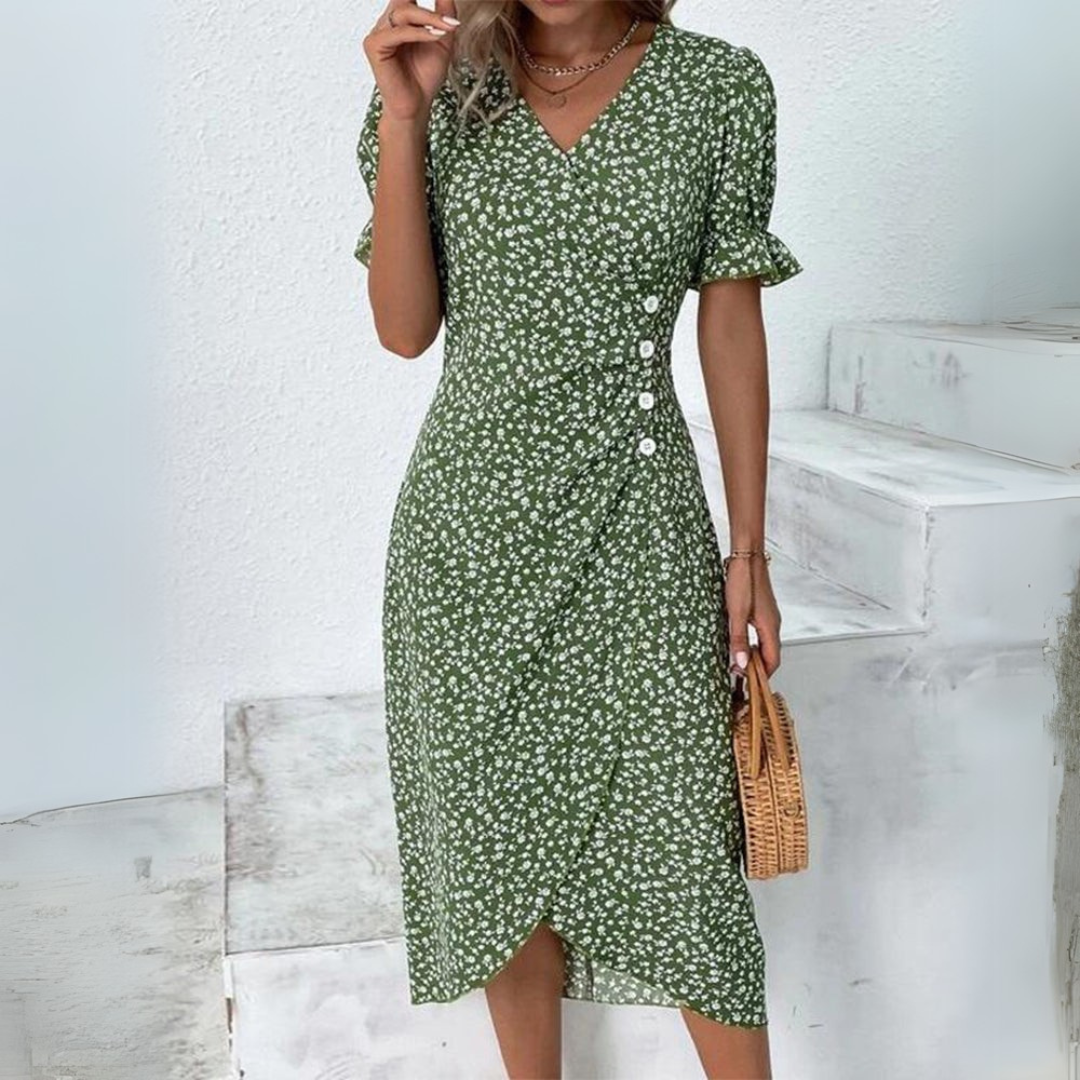 Helena | Rochie midi elegantă cu imprimeu floral