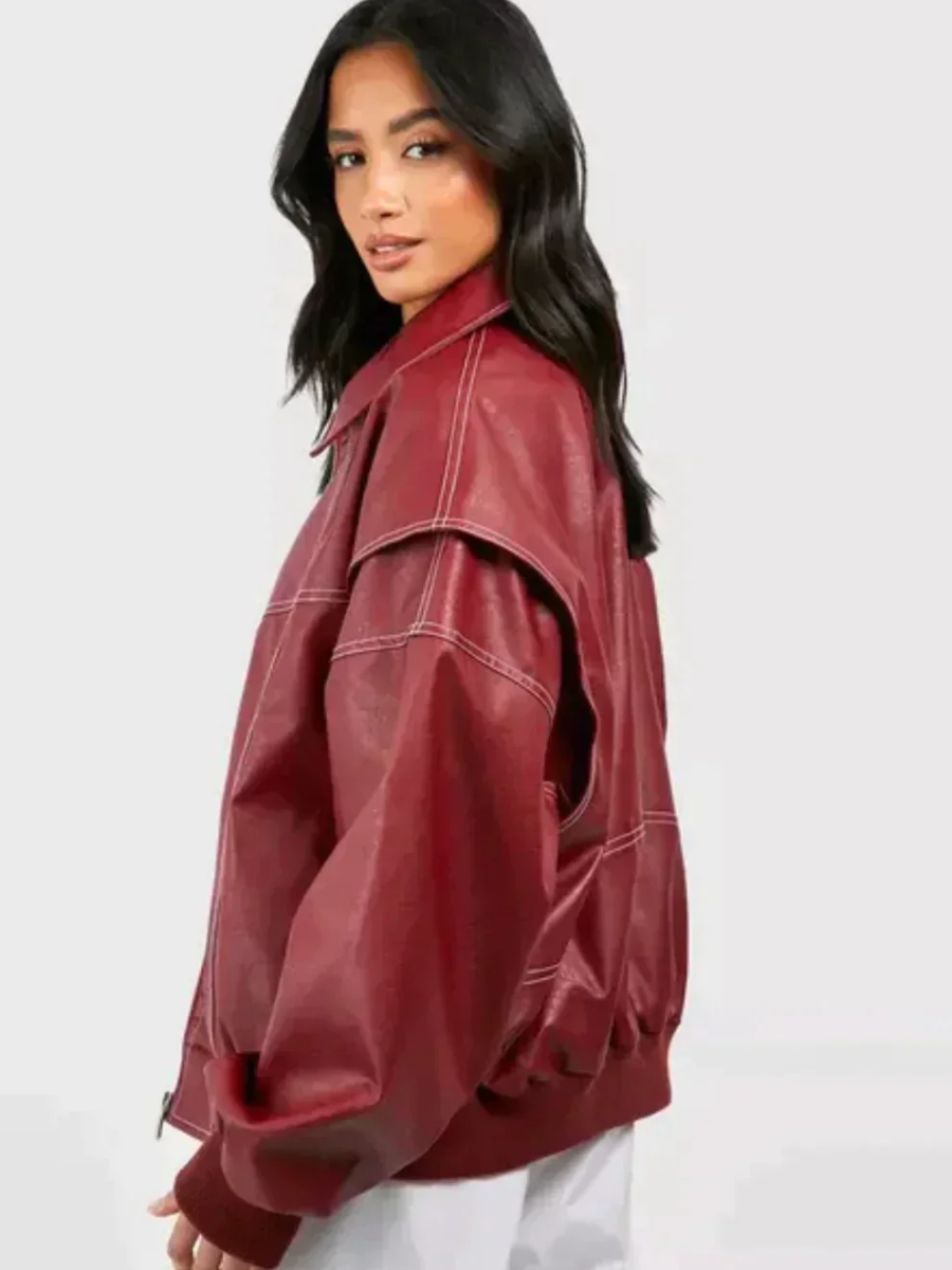 Lisa - Jachetă Bomber din Piele Imitată