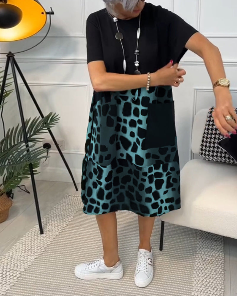 Adriana™ - Rochie Midi cu Mâneci Scurte pentru Femei