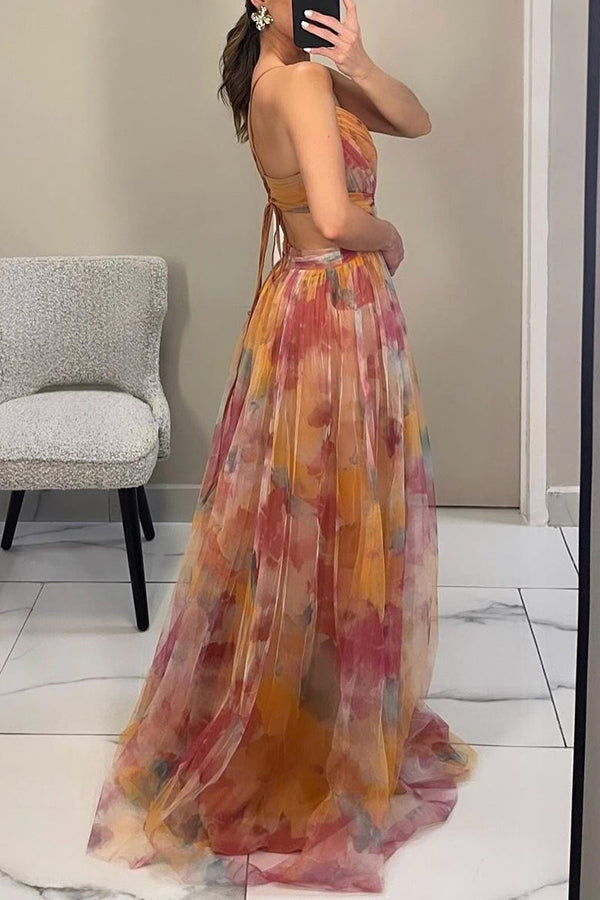 Giselle - Rochie Maxi Incantevă cu Imprimeu Floral