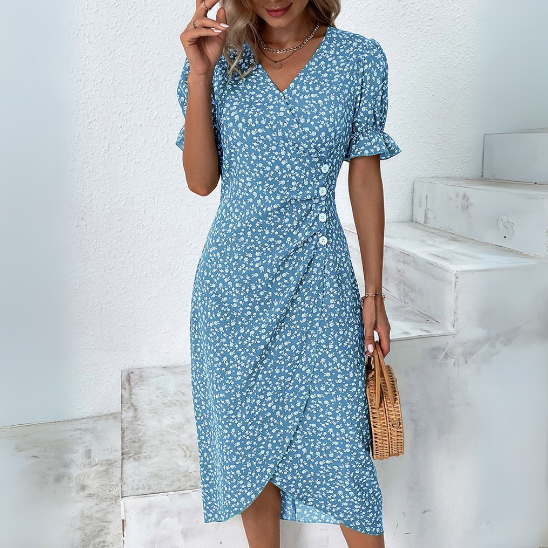 Helena | Rochie midi elegantă cu imprimeu floral
