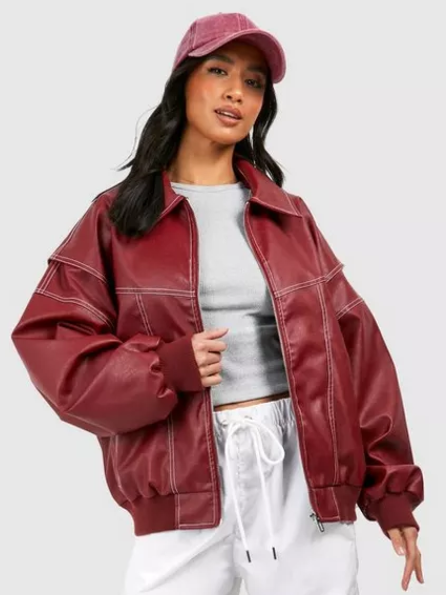 Lisa - Jachetă Bomber din Piele Imitată