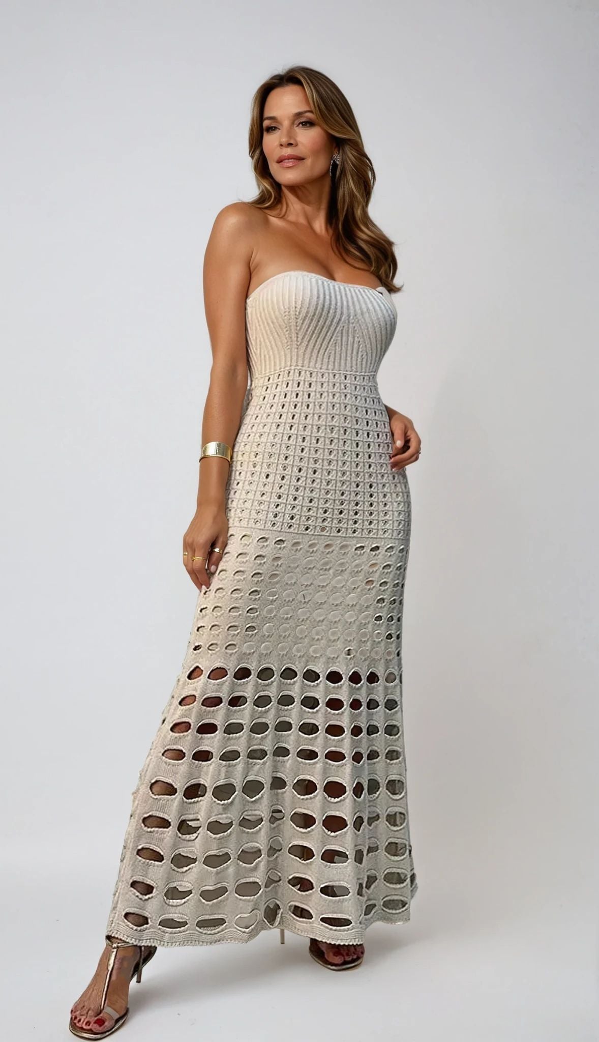 Rochie Maxi Violetă fără Mâneci