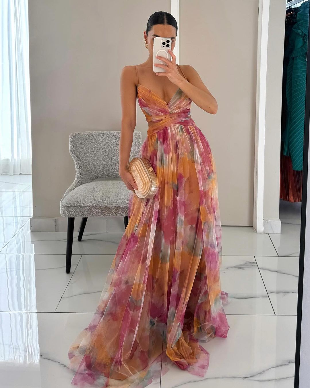 Giselle - Rochie Maxi Incantevă cu Imprimeu Floral
