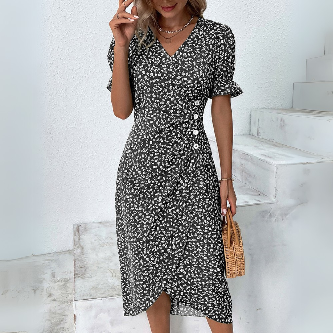 Helena | Rochie midi elegantă cu imprimeu floral