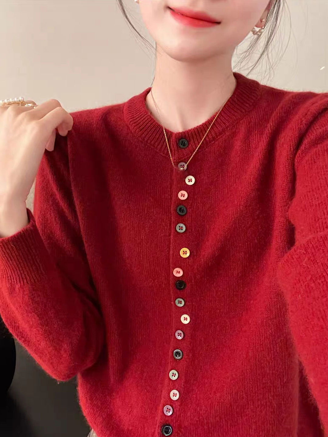 Amelia | Cardigan Tricotat Clasic cu Butoni