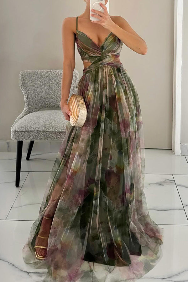 Giselle - Rochie Maxi Incantevă cu Imprimeu Floral