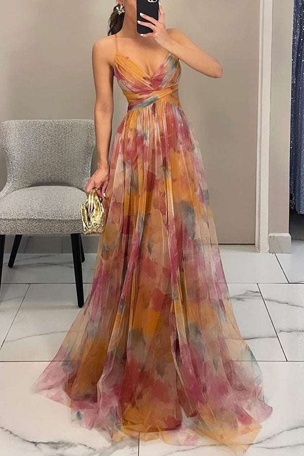 Giselle - Rochie Maxi Incantevă cu Imprimeu Floral