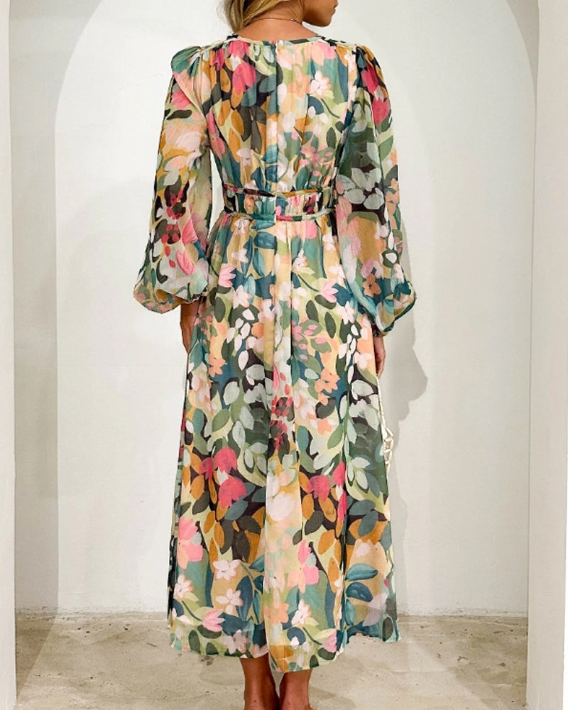 Rochie Elegantă cu Motive Florale - Set