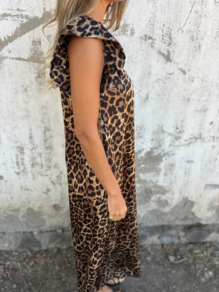 Aurelia | Salopetă Leopard cu Buzunare Frontale