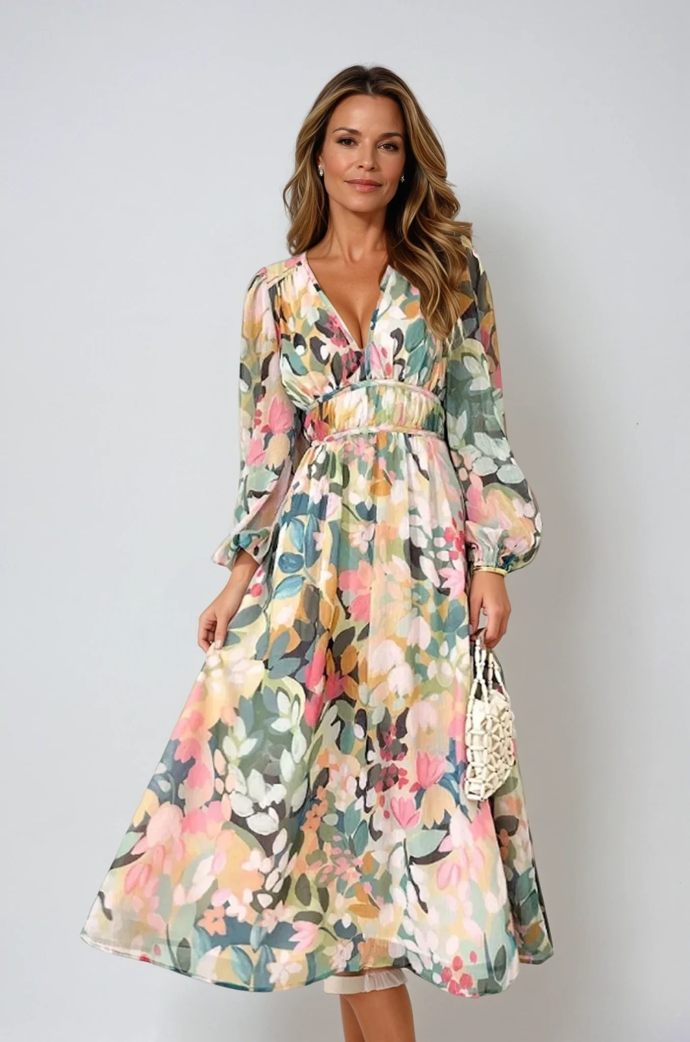 Rochie Elegantă cu Motive Florale - Set