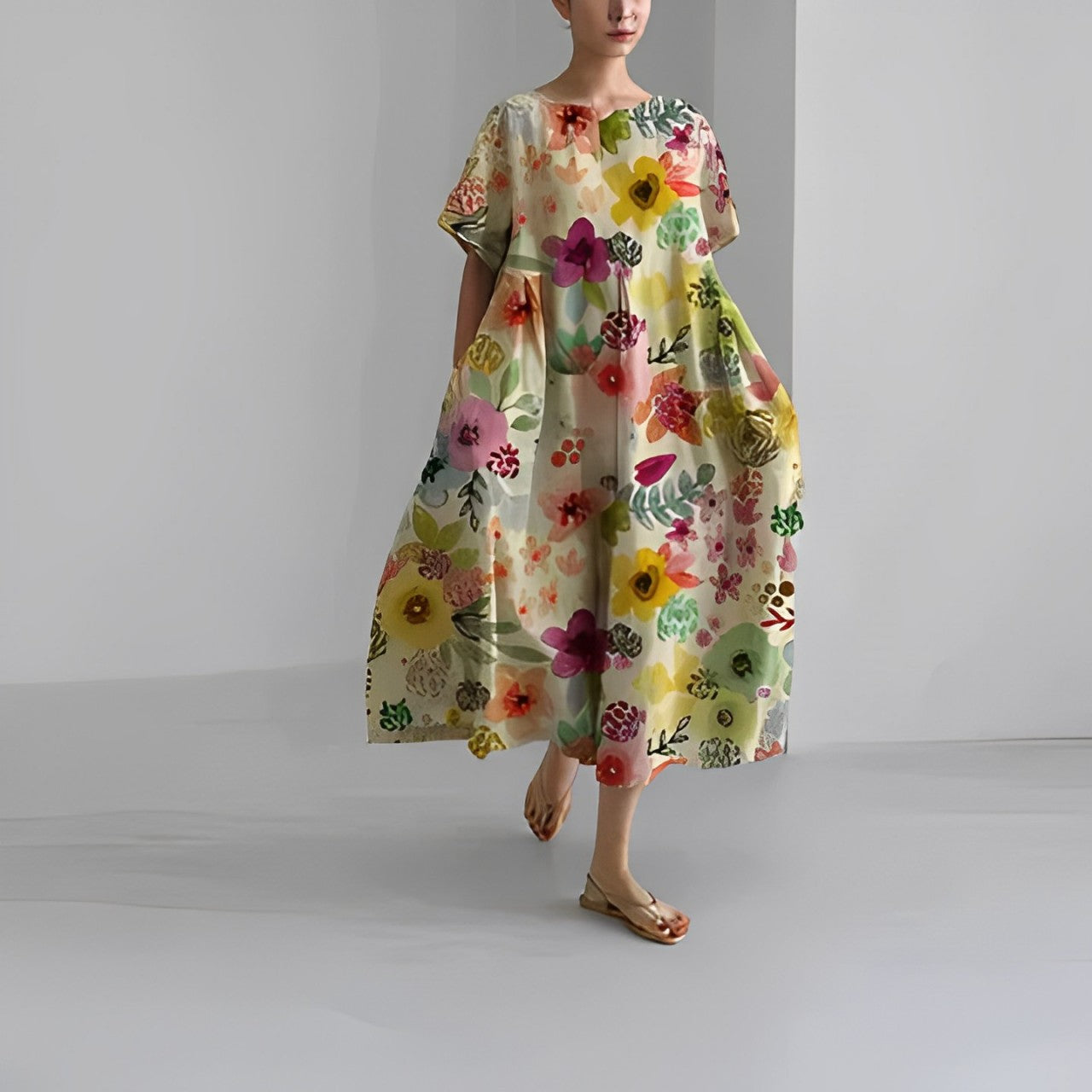 Amelia - Rochie Boho cu Print Floral