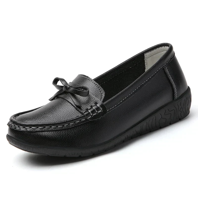 Livia™ - Pantofi din piele cu fundiță