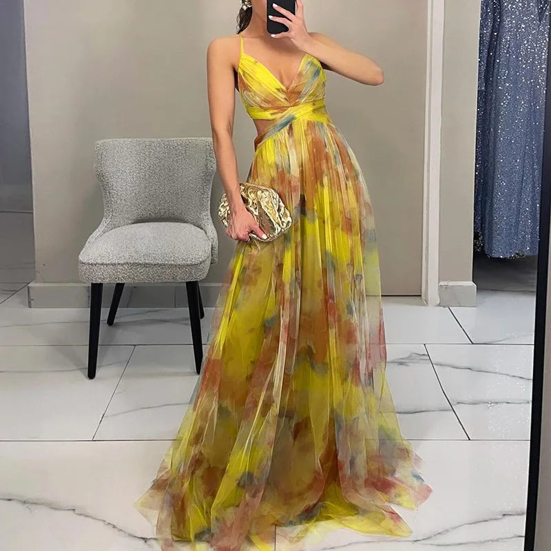 Giselle - Rochie Maxi Incantevă cu Imprimeu Floral