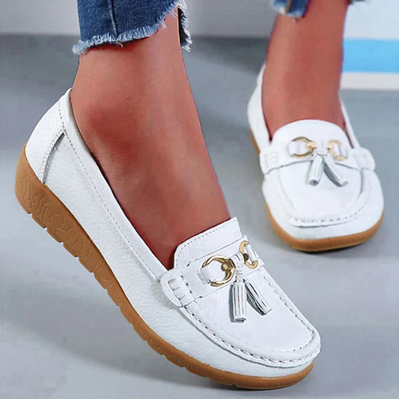 Celeste™ - Mocasini din piele cu franjuri