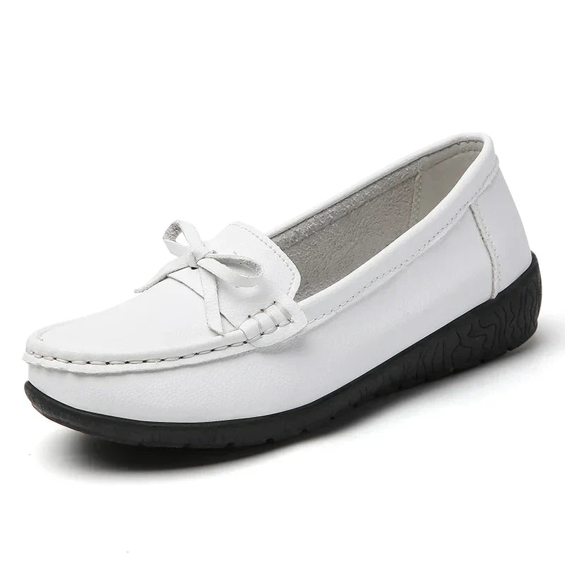 Livia™ - Pantofi din piele cu fundiță