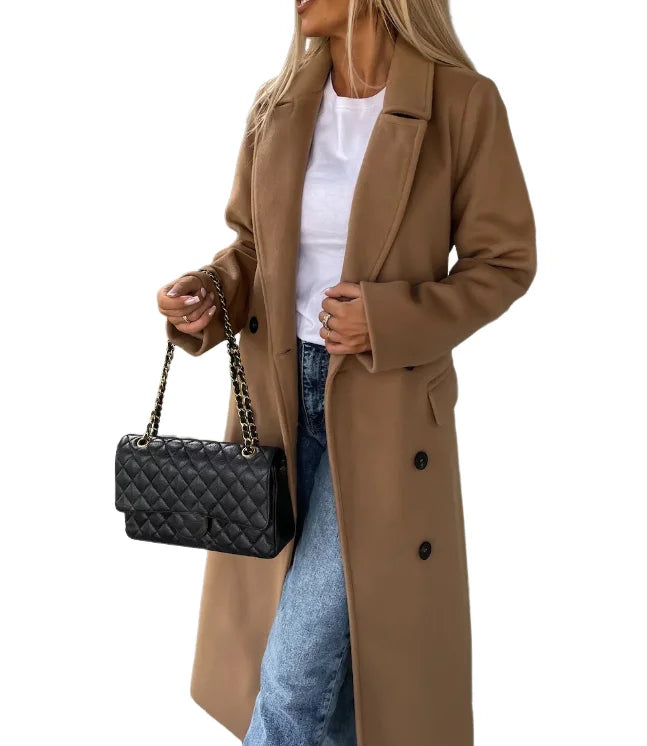 Kim™ | Palton Elegant din Lână cu Două Rânduri de Nasturi