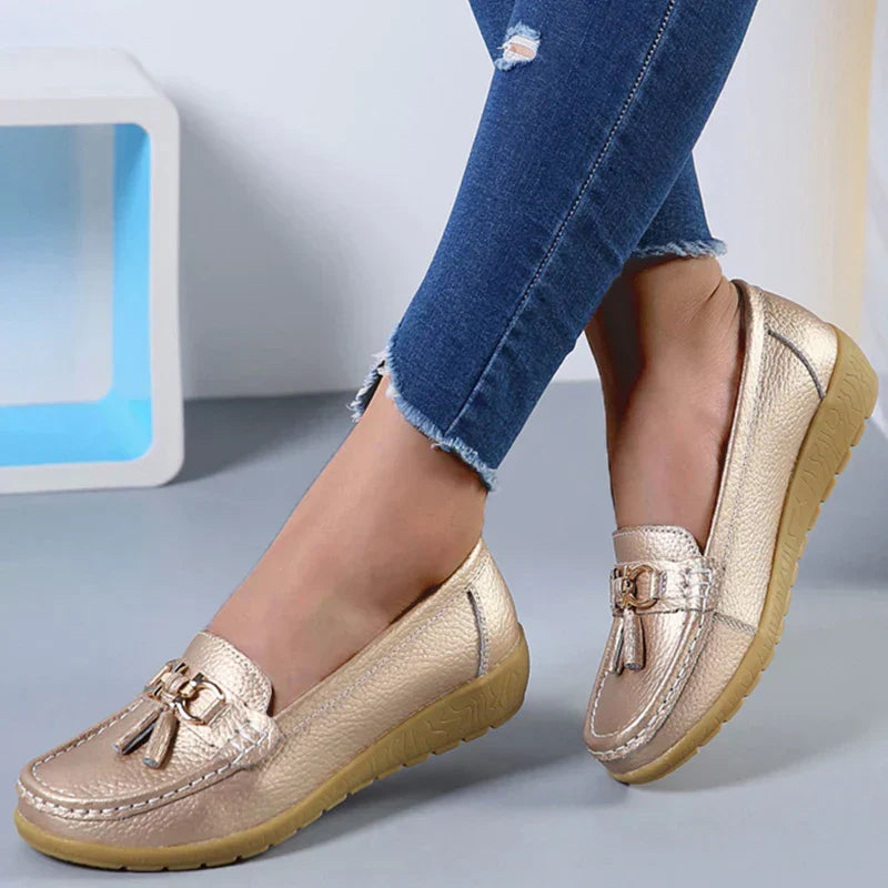 Celeste™ - Mocasini din piele cu franjuri
