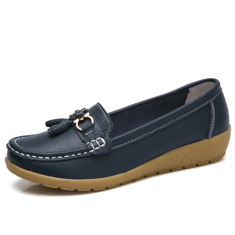 Celeste™ - Mocasini din piele cu franjuri