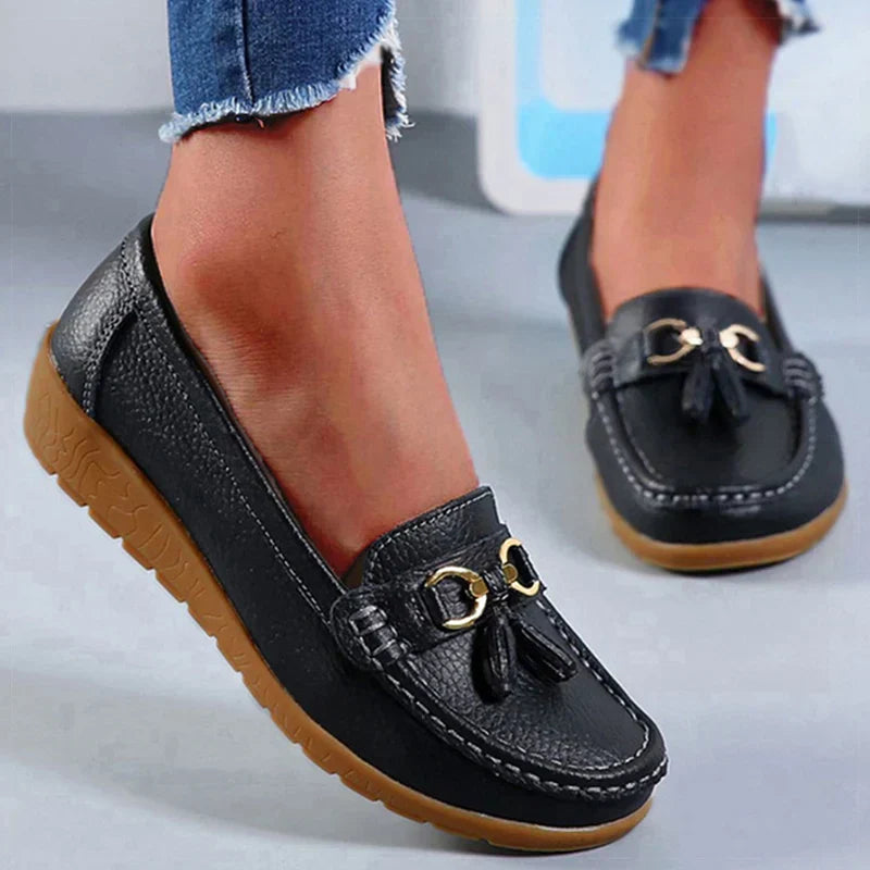 Celeste™ - Mocasini din piele cu franjuri