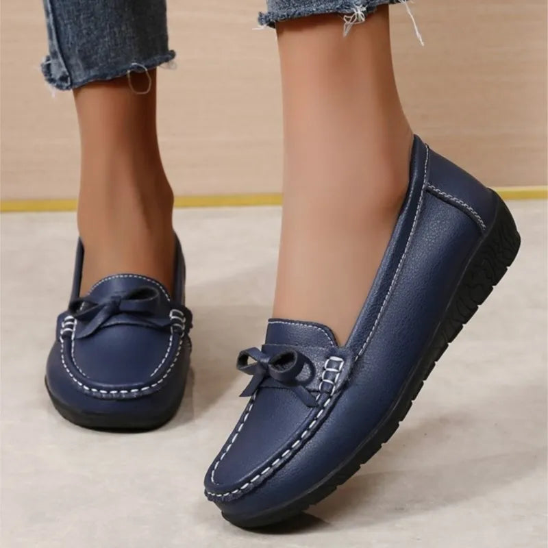 Livia™ - Pantofi din piele cu fundiță