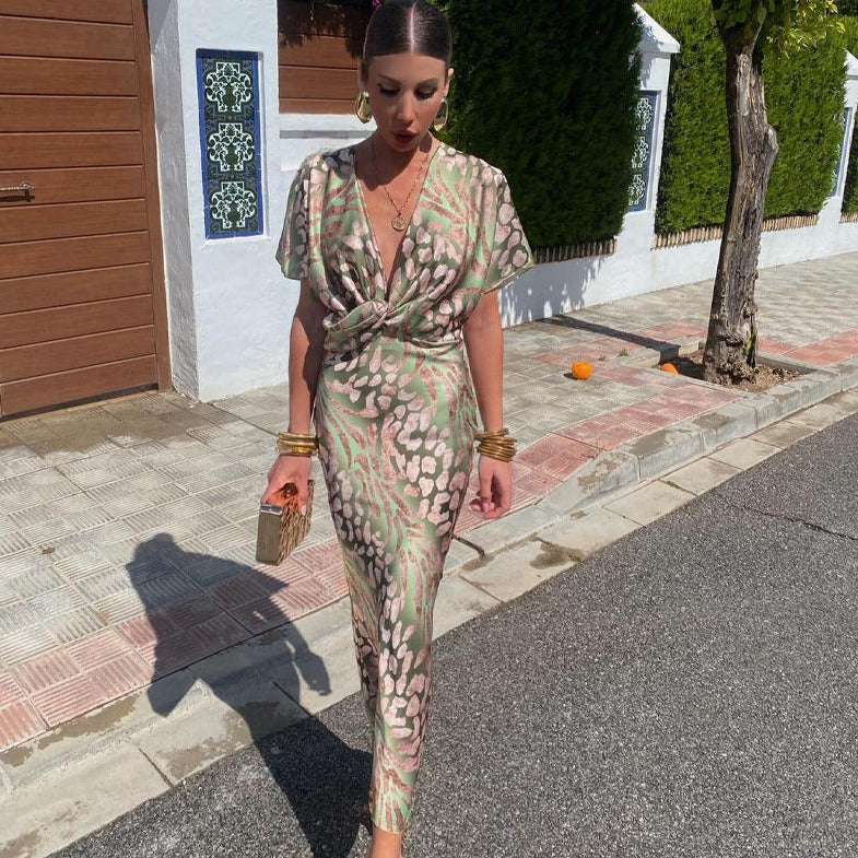 Rina™ - Rochie Maxi cu Decolteu în V pentru Femei