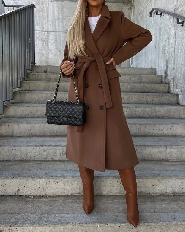 Kim™ | Palton Elegant din Lână cu Două Rânduri de Nasturi