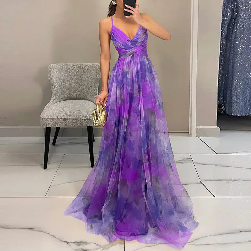 Giselle - Rochie Maxi Incantevă cu Imprimeu Floral