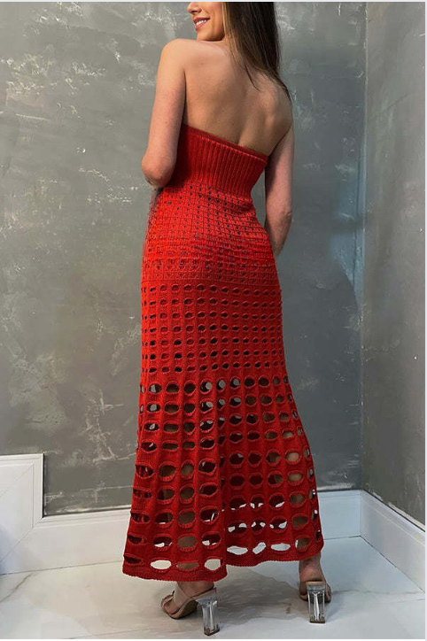 Rochie Maxi Violetă fără Mâneci