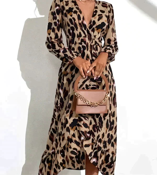 Elodie | Rochie de lux cu imprimeu leopard