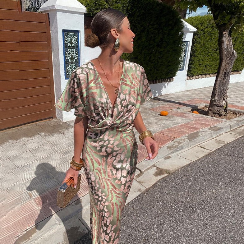 Rina™ - Rochie Maxi cu Decolteu în V pentru Femei
