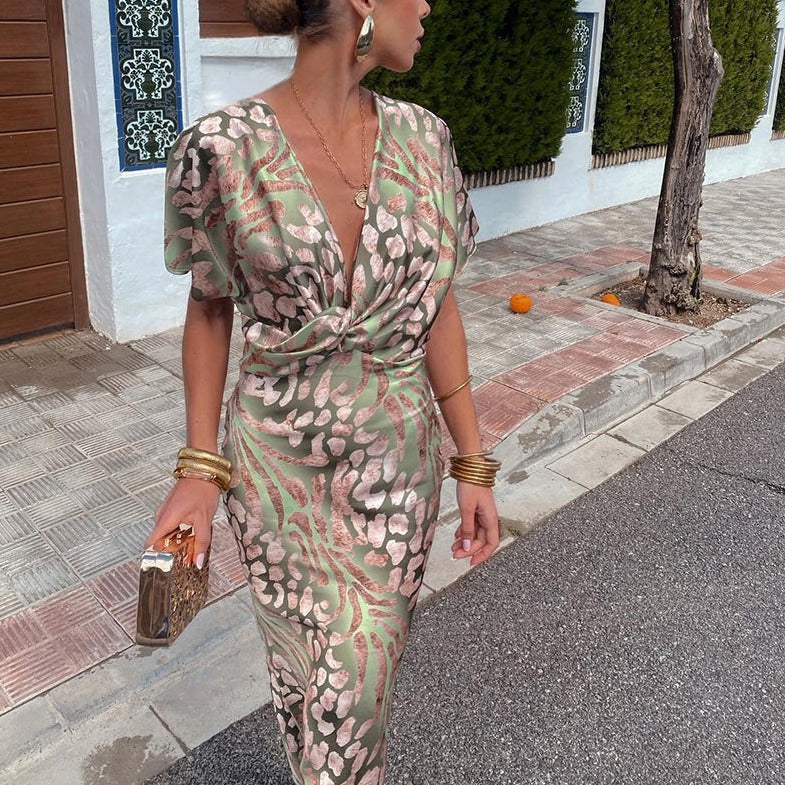 Roxane™ | Rochie Maxi cu Gât V Inversat
