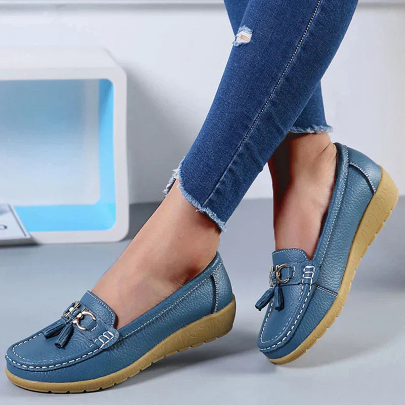 Celeste™ - Mocasini din piele cu franjuri