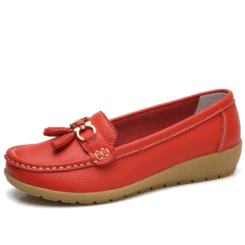 Celeste™ - Mocasini din piele cu franjuri