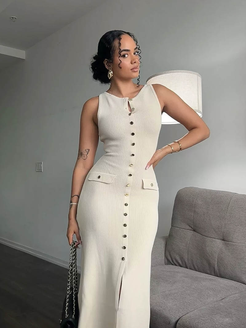 Natalie | Rochie Maxi fără Mâneci