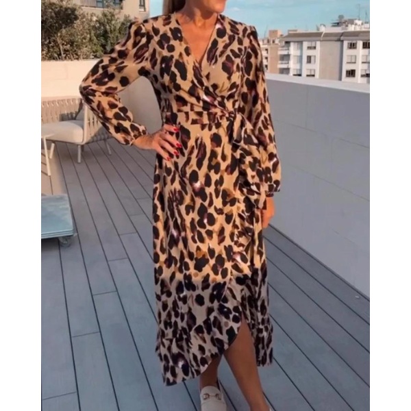 Elodie | Rochie de lux cu imprimeu leopard