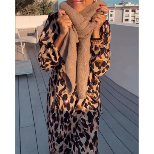 Elodie | Rochie de lux cu imprimeu leopard