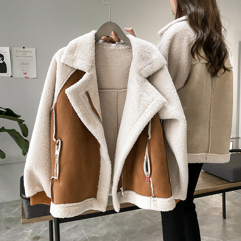 Erin ™ | Jachetă Zip-Up din Fausă Blană Stilată