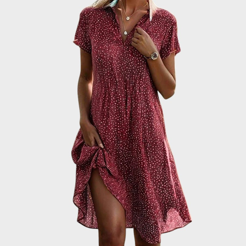 Rochie Midi Juliette cu Motive Punctate