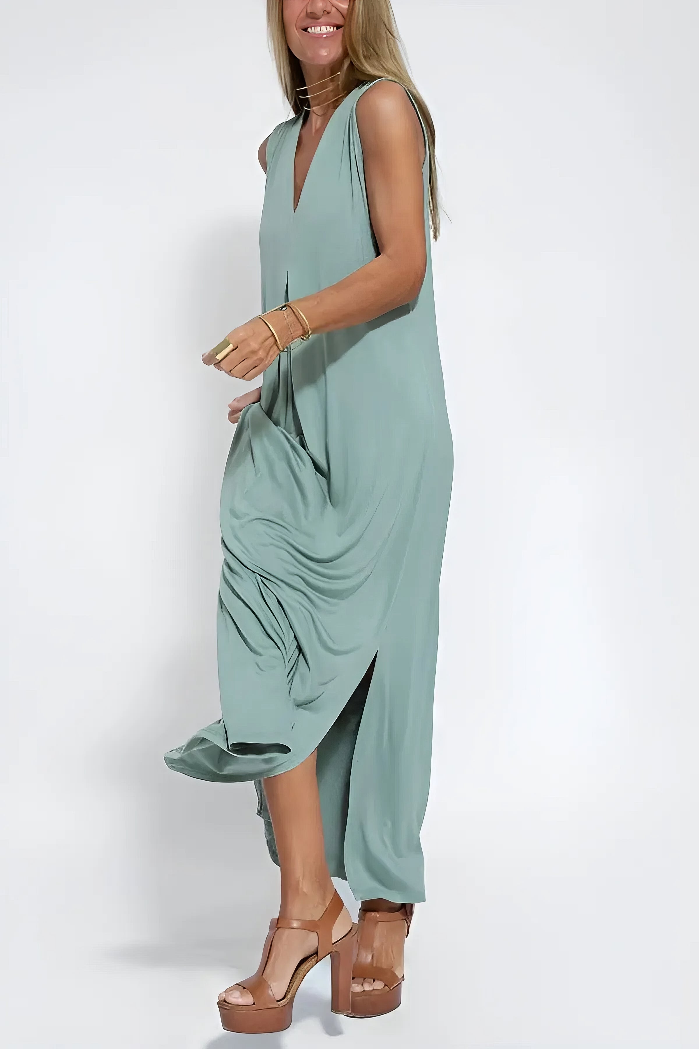 Elli | Rochie lungă elegantă cu cardigan asortat inclus